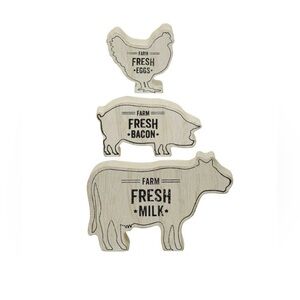 *Cow, Pig, Chicken Farmhouse Shelf Sitter Stack 3 Pc Set